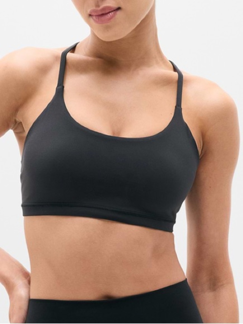 Athleta Transcend Scoop Sports Bra A-C Yoga Studio Pilates Black Size XS